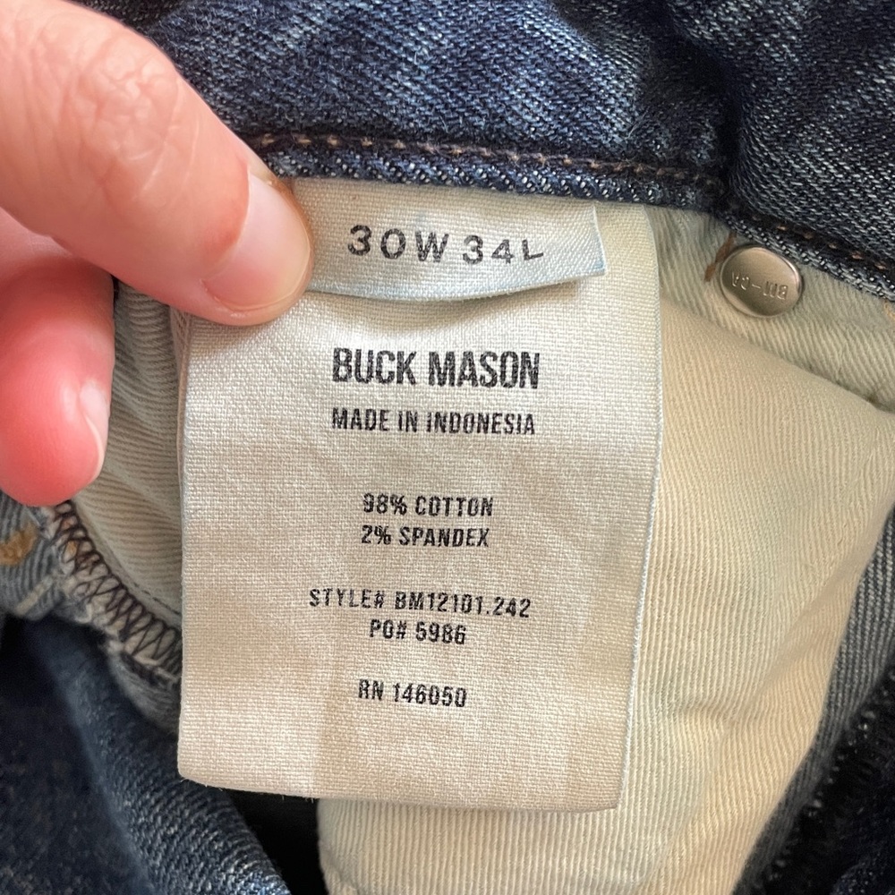 Buck Mason Men's Dark Blue Slim Jeans